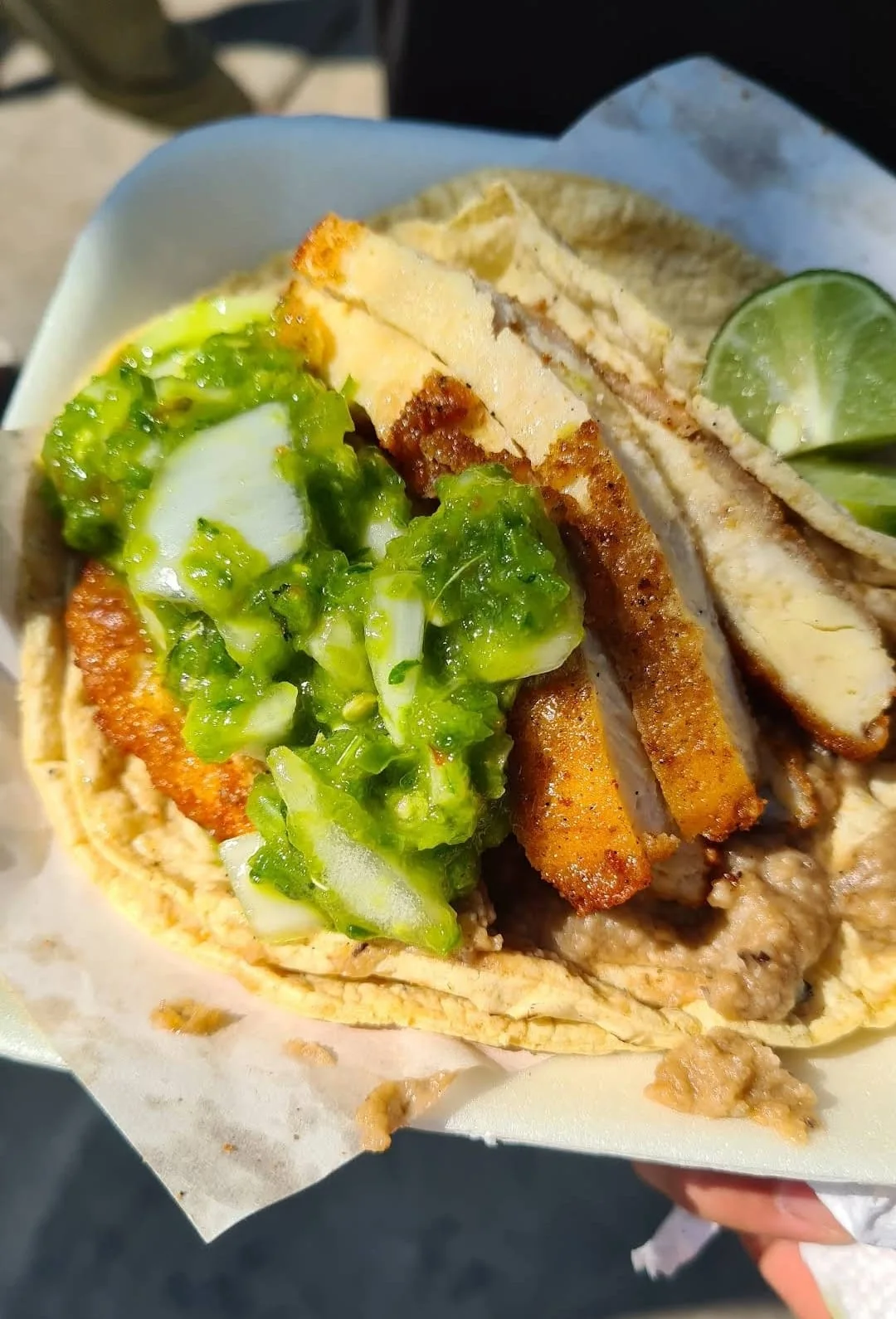 Taco servido en Los Milanesos