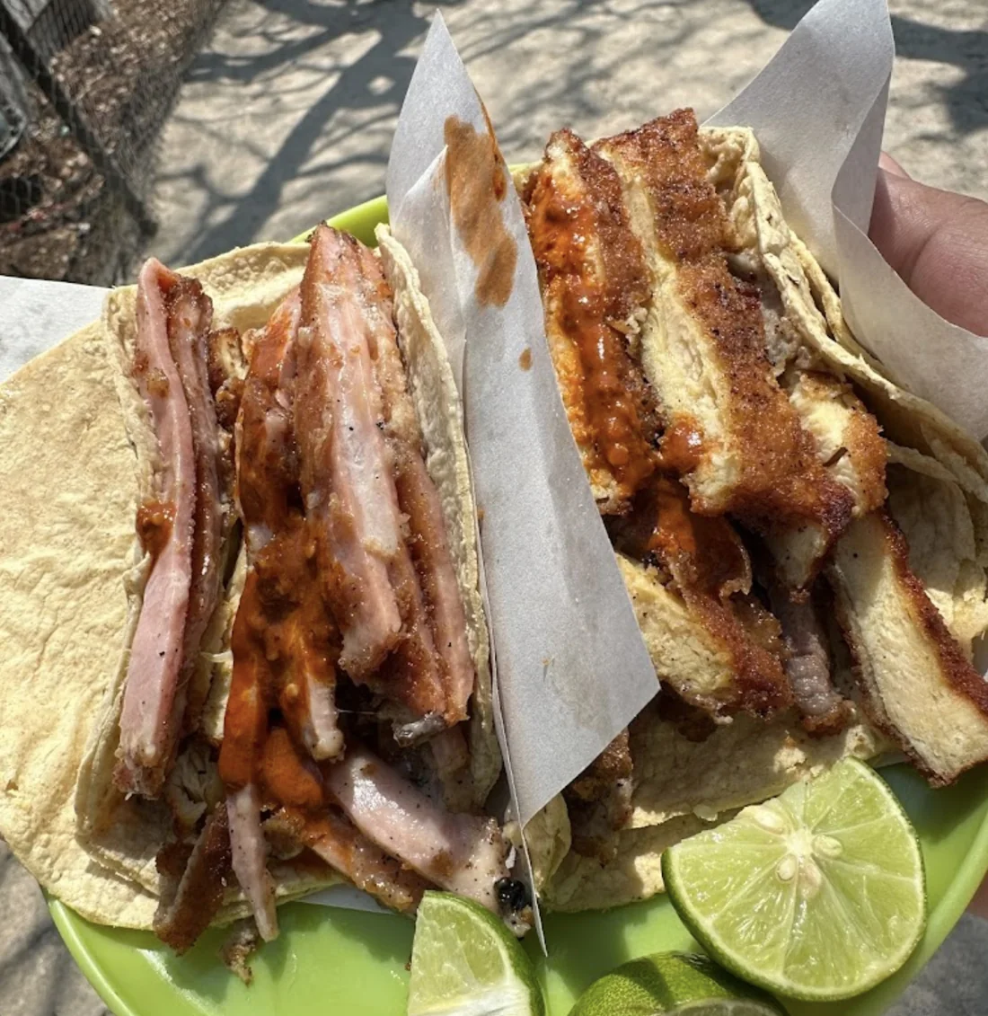 Tacos preparados en Los Milanesos